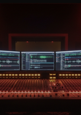 recording studio control room mixer