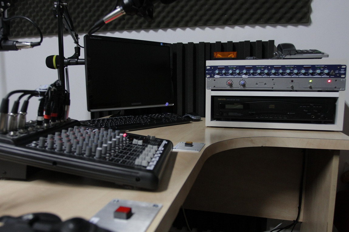 recording studio control room mixer